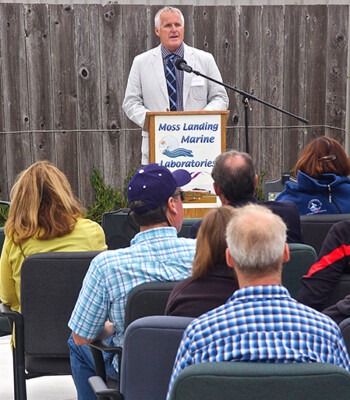 Jim Harvey at Aquaculture Facility Grand Opening.