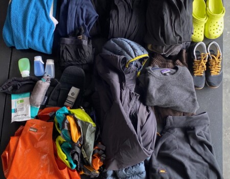 Field gear for this season spread out and ready to pack