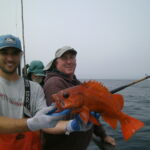 Chandler S.H. and Jason A. with a vibrant tagged Vermilion Rockfish (Sebastes miniatus) Chandler S.H. and Jason A. with a vibrant tagged Vermilion Rockfish (Sebastes miniatus) caught on a CCFRP trip