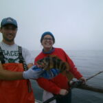 Chandler S.H. and Hannah K. with a tagged Treefish (Sebastes serriceps) Chandler S.H. and Hannah K. with a tagged Treefish (Sebastes serriceps) caught on a CCFRP trip