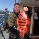 A volunteer angler with a beautiful Tiger Rockfish (Sebastes nigrocinctus) that was caught and released on a CCFRP sampling trip in the north-central coast A volunteer angler with a beautiful Tiger Rockfish (Sebastes nigrocinctus) that was caught and released on a CCFRP sampling trip in the north-central coast