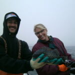Dante D. and Janeen L. with a tagged Blue Rockfish (Sebastes mystinus) Dante D. and Janeen L. with a tagged Blue Rockfish (Sebastes mystinus) caught on a CCFRP trip