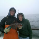 Matt M. and Ray L. with a tagged Lingcod (Ophiodon elongatus) Matt M. and Ray L. with a tagged Lingcod (Ophiodon elongatus) caught on a CCFRP trip
