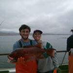 Zach K. and Janeen L. with a CA Sheephead (Semicossyphus pulcher) Zach K. and Janeen L. with a CA Sheephead on a CCFRP trip