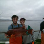 Zach K. and Janeen L. with a CA Sheephead (Semicossyphus pulcher) Zach K. and Janeen L. with a CA Sheephead on a CCFRP trip