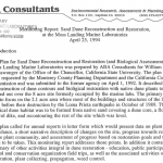 Monitoring Report: Sand Dune Reconstruction and Restoration at the Moss Landing Marine Laboratories