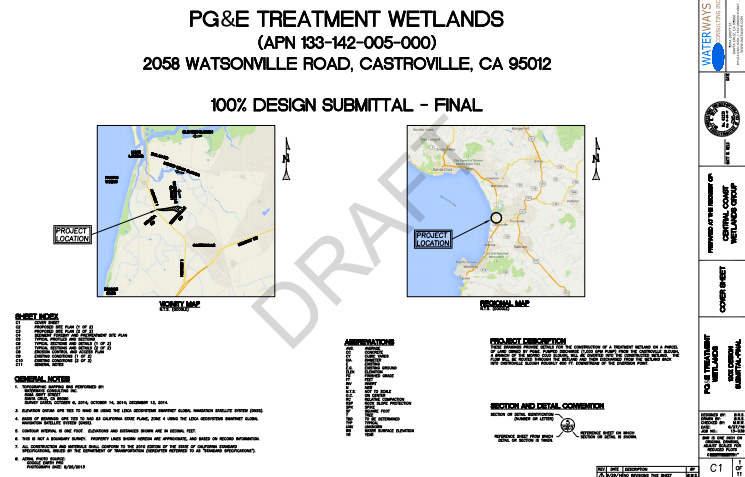 PG&E Constructed Treatment Wetland - Designs
