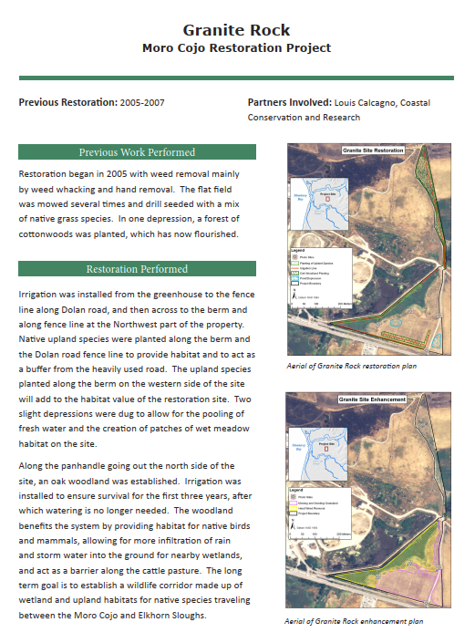 Granite Rock Moro Cojo Restoration Project