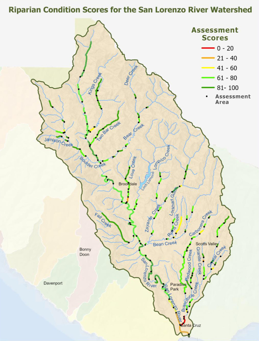 Use of the Riparian Rapid Assessment Method within the San Lorenzo Watershed; 2015-2020