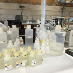 We assemble our own custom Flow Injection Analyzers to analyze some trace metals (Fe, Al, Cu...) in seawater. FIA systems are also well suited for shipboard work and exploratory method development. We currently have a custom built FIA system for sub-nanomolar Fe determinations in seawater via luminol chemiluminescence detection.