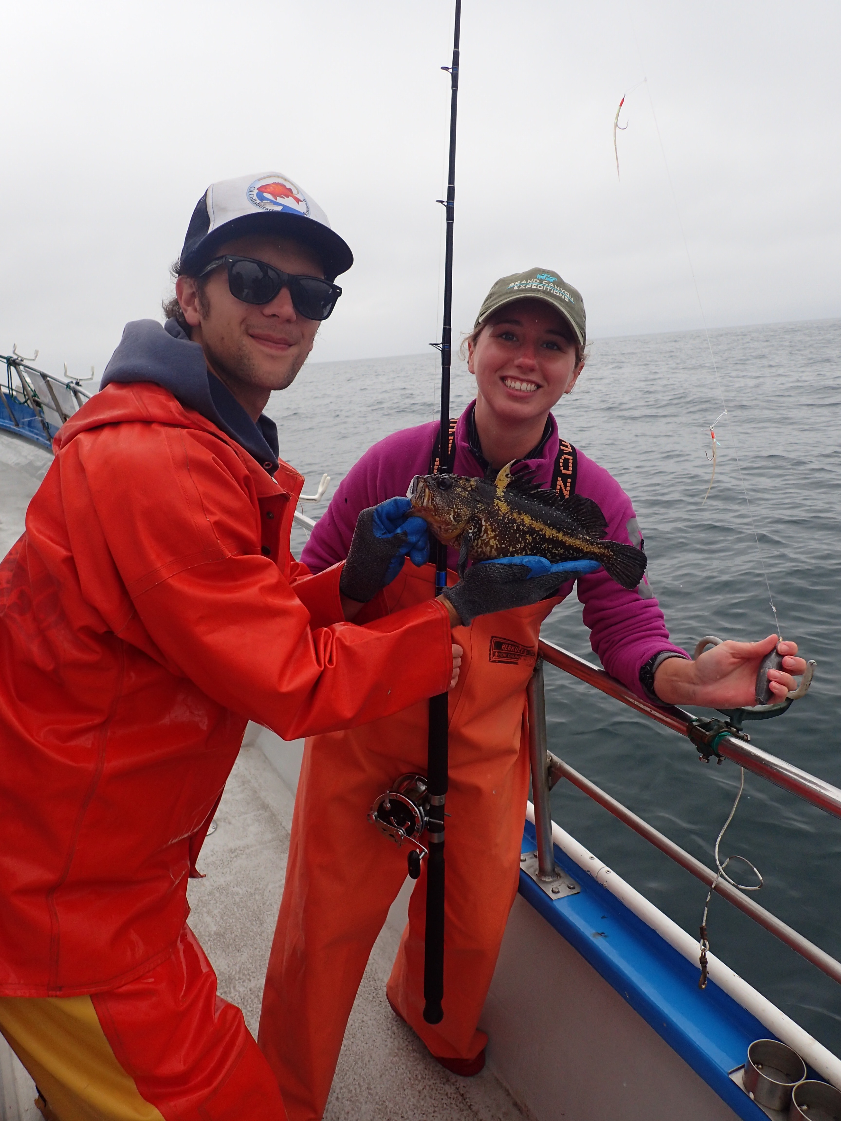 Ryan F. and Katie C. with a China rockfish on a CCFRP trip