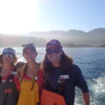 Katie C., Kinsey M., and Jake T. enjoying the sun in Point Lobos MPA