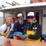 Science crew, FIelds, Brown with a sea cucumber caught on a CCFRP trip
