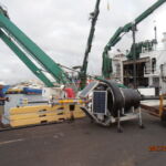 MOBY being loaded onto the KOK at Pier 35