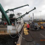 MOBY being loaded onto the KOK at Pier 35