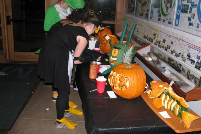 Voting for best pumpkin!