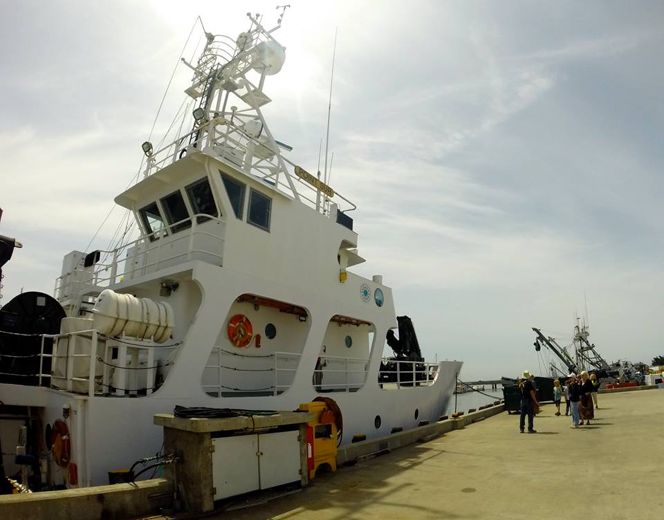 R/V Point Sur ready to take aboard visitors for tours on a sunny Moss Landing day. 