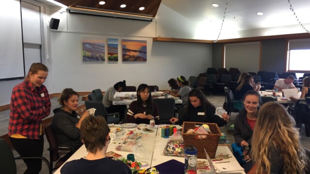 Our first Crafts n Drafts event in 2019. Chapter members enjoyed a night of beverages and coloring, knitting, crocheting, and painting to de-stress before finals.