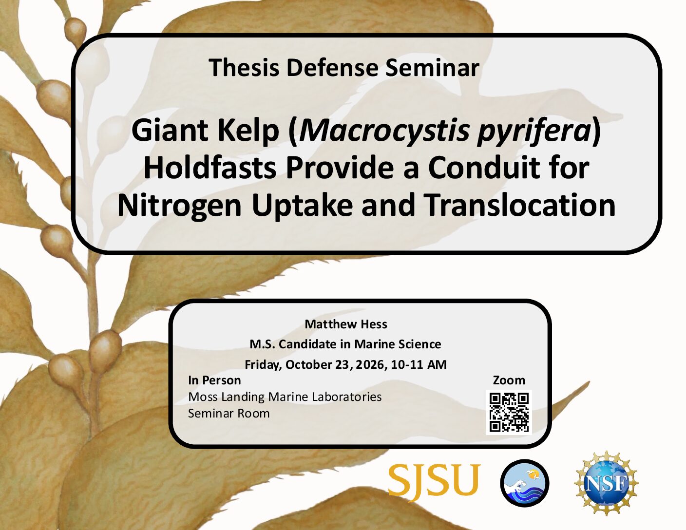 Matt Hess Thesis Defense – Friday, October 23rd at 10 AM