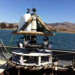 The stereo video lander with San Simeon in the background.