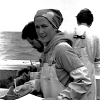 Mary at sea on a NOAA vessel, circa 1979 Mary Yoklavich